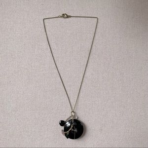 Old Navy Chunky Faux Onyx statement pendant necklace